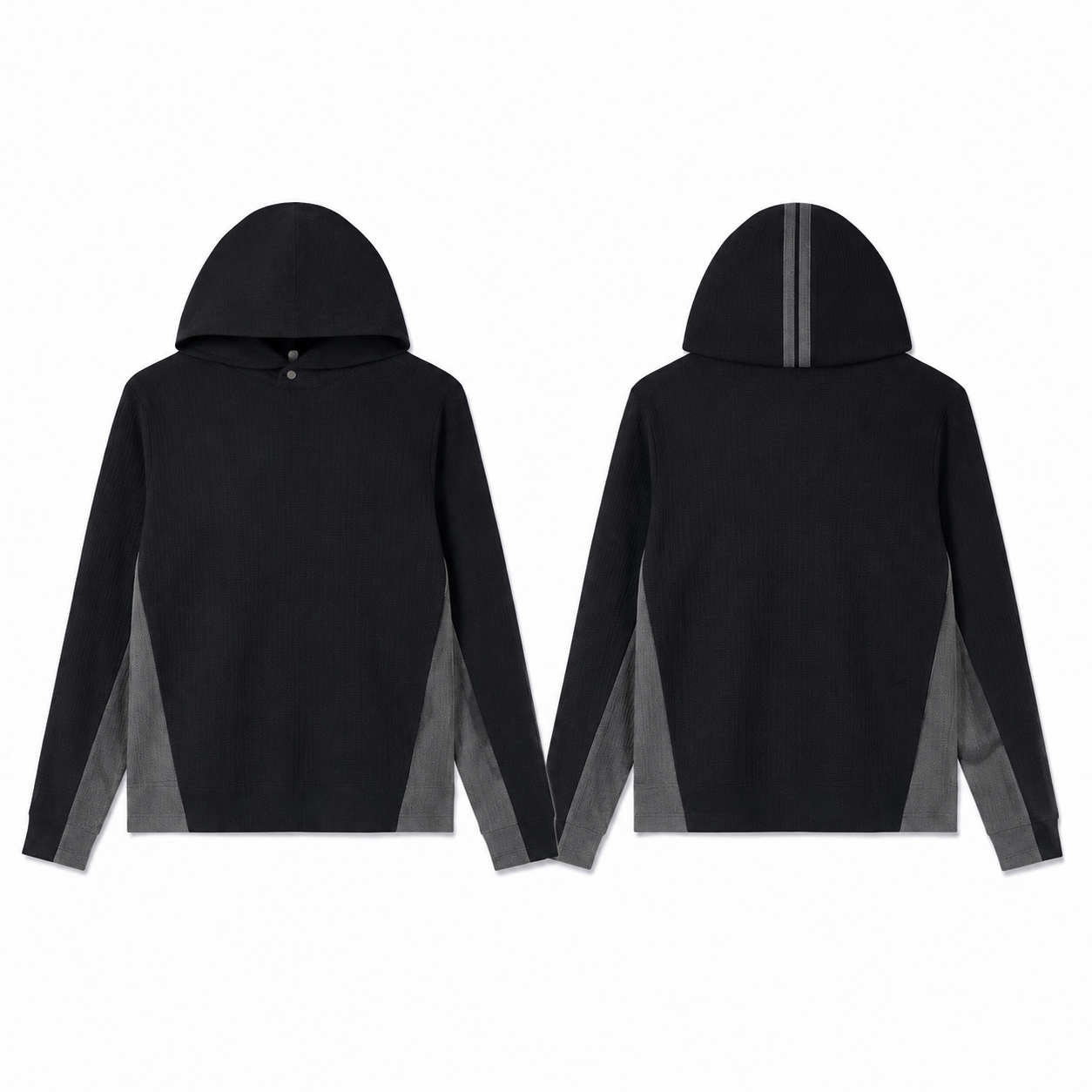 Black and Grey Color-Block Crewneck Sweater