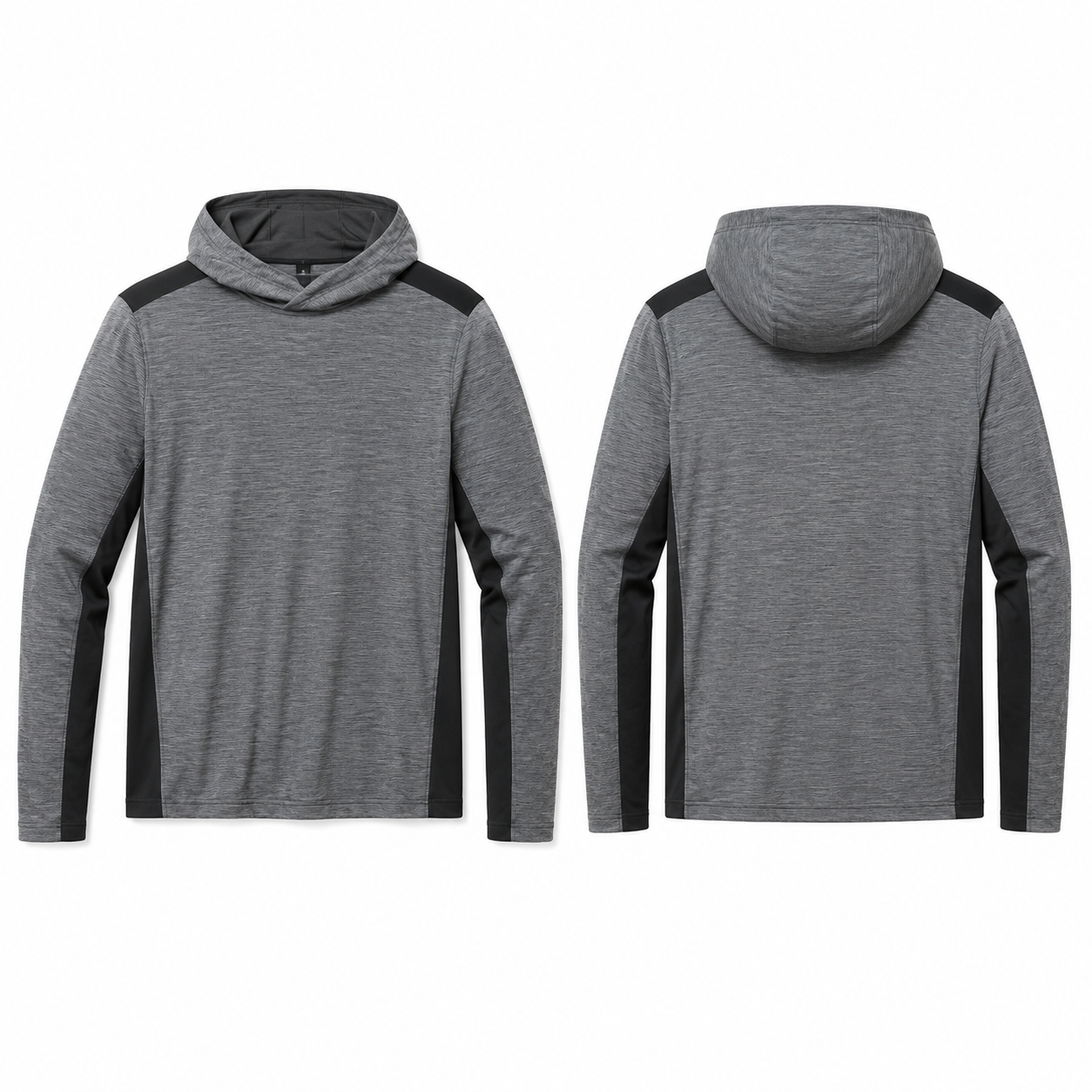 Grey and Black Panel Crewneck Sweater